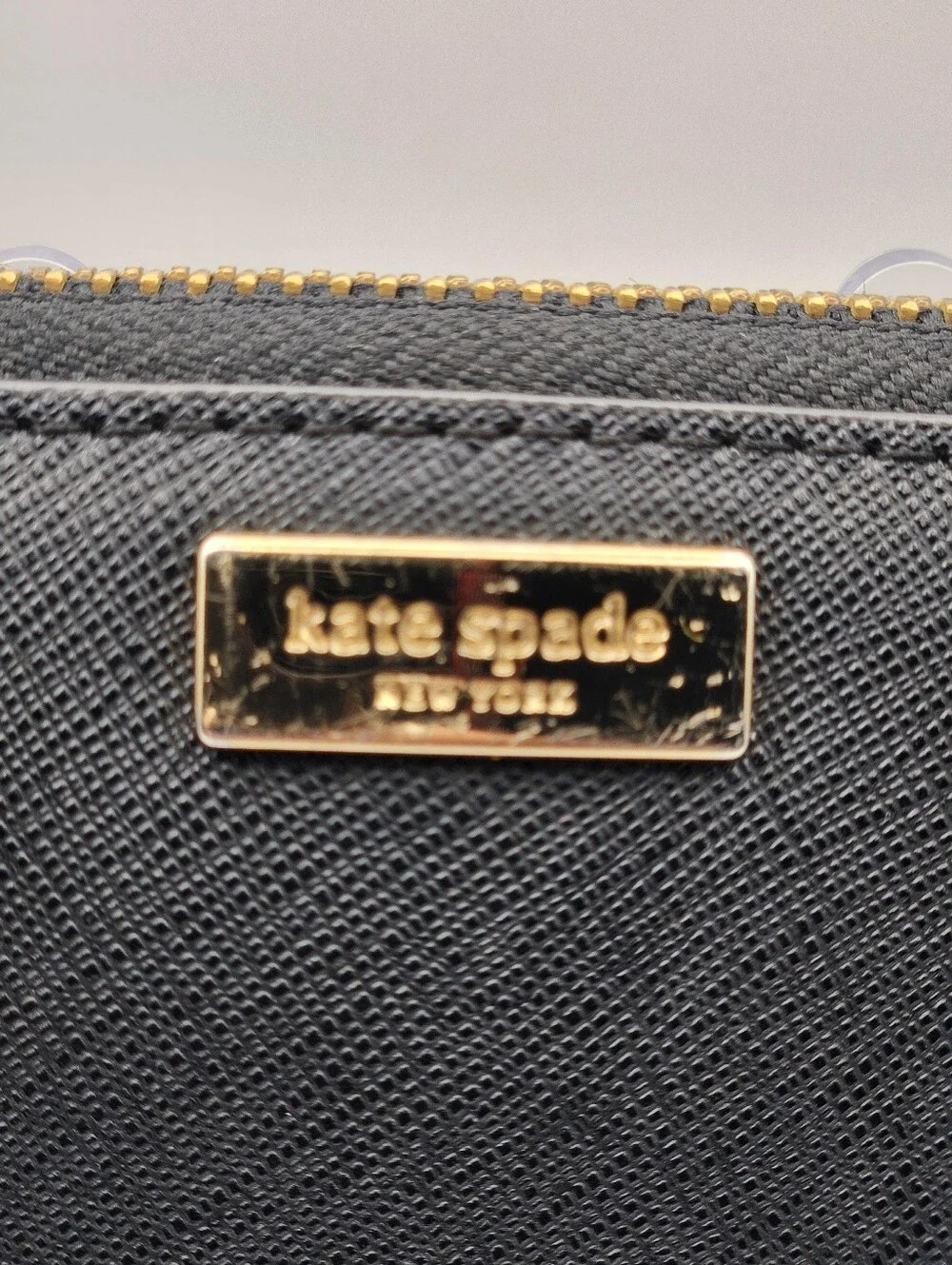 Kate Spade Black Saffiano Zip Wallet